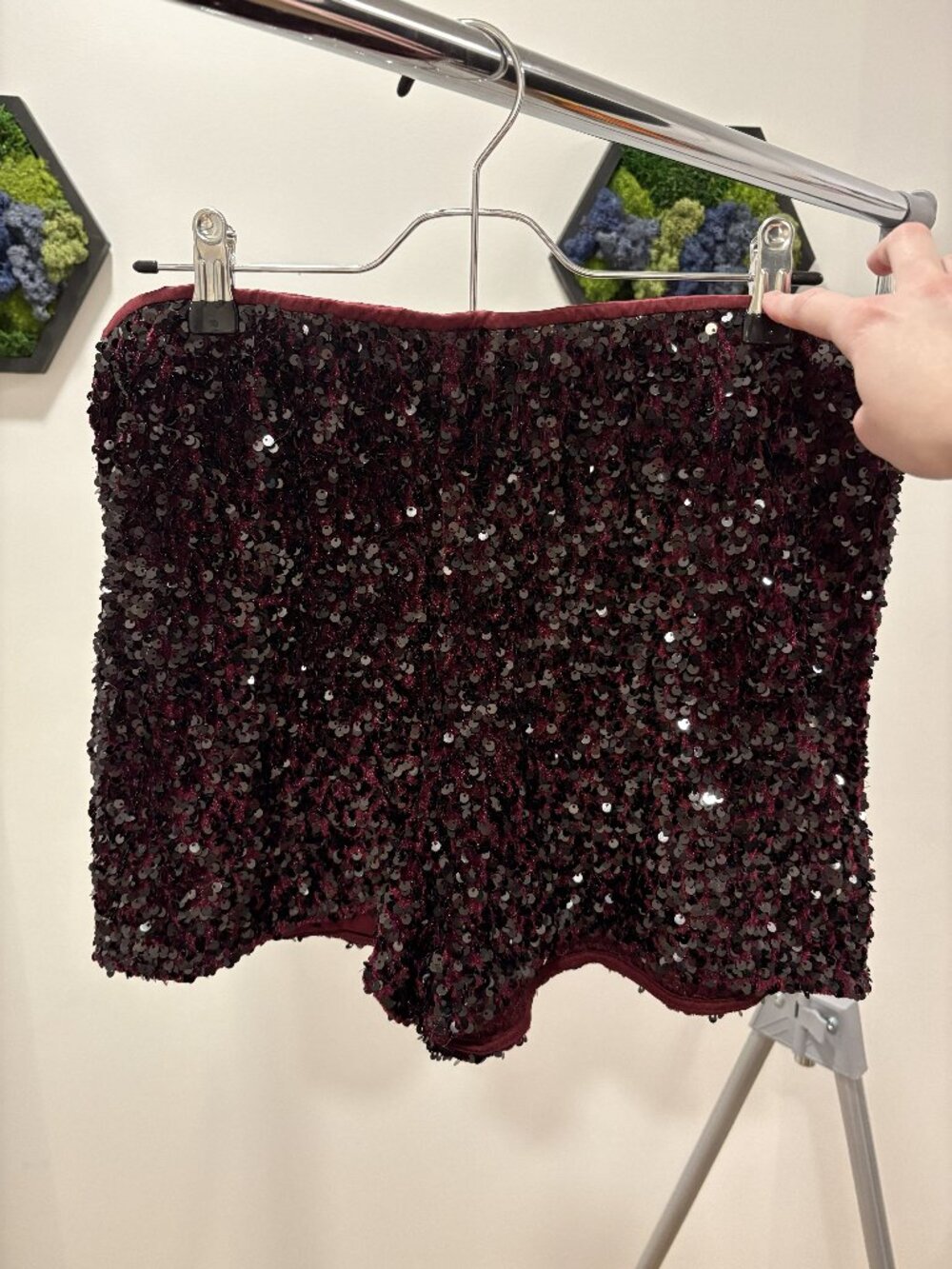 Red Velvet Sequin Shorts